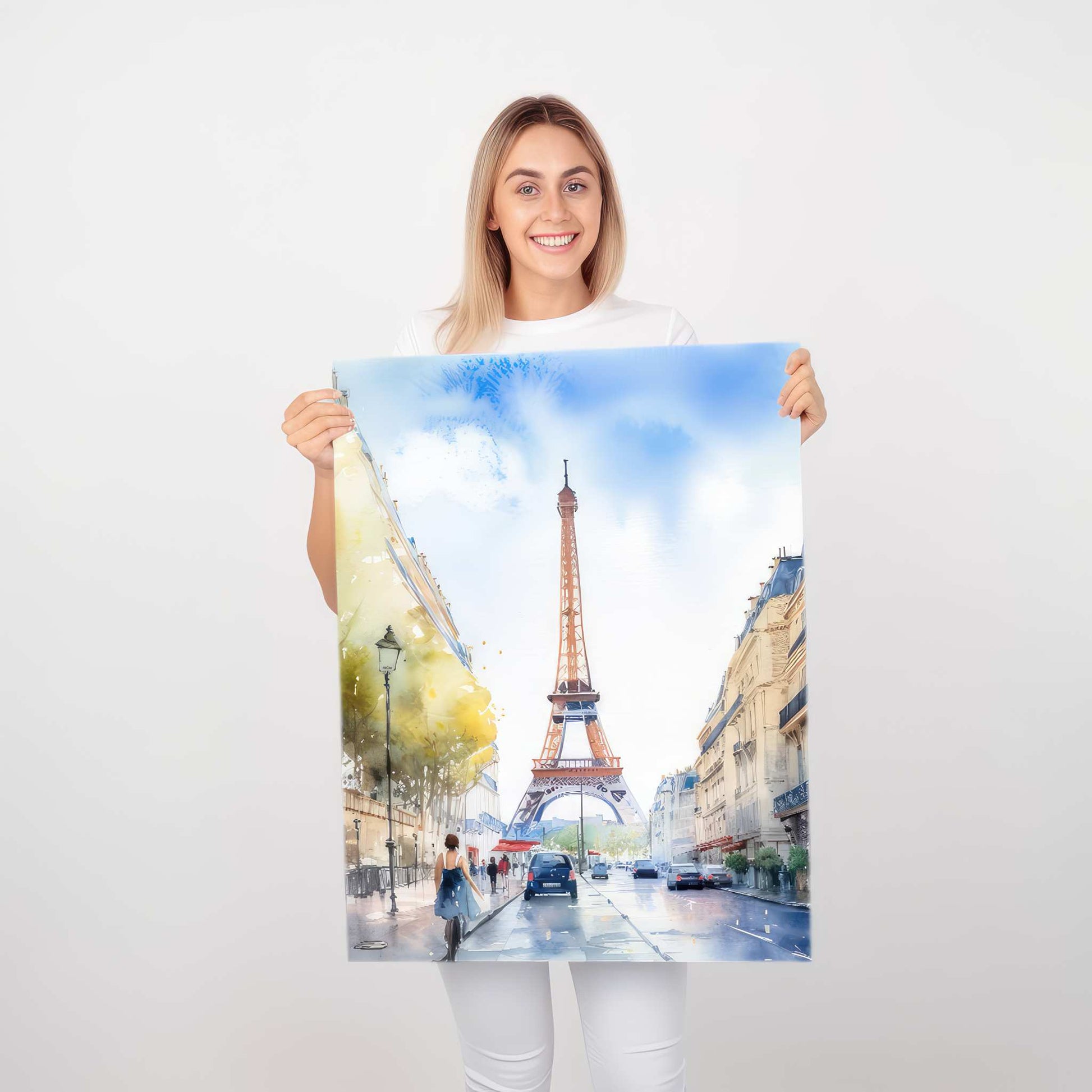 Model med Eiffel tårnet plakat